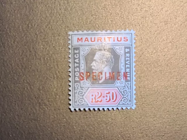 Mauritius Specimen Stamp KGV Rupee R2.50 Mint MNH Mint Nice Old Specimen Stamp