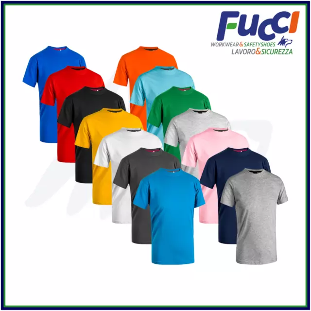 T-SHIRT UOMO DA LAVORO MANICA CORTA MAGLIETTE MYDAY 100% Cotone DA XS a 4XL