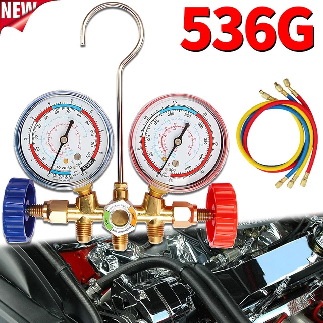Manifold Gauge Set AC Recharge Kit Diagnostic Fit R134A R22 R410 Refrigerant