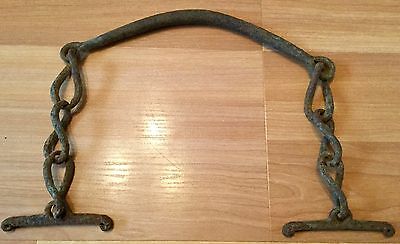 Old Vtg Antique Original Hand Forged Iron Unknown Farm Implement Tool Mini Yoke