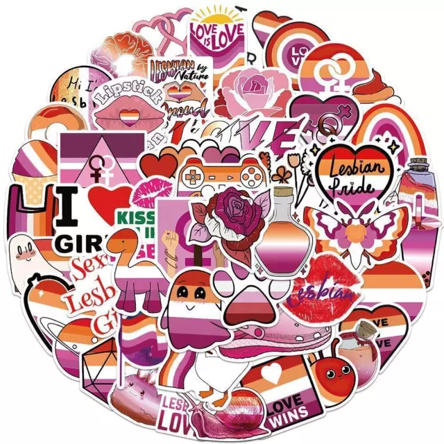 ⭐ 50 Piezas Lesbian Orgullo Love Es Style Stickerbomb Pegatina Set de