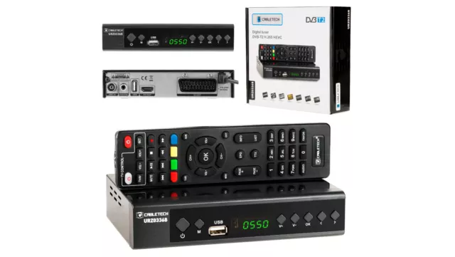 DVB-T2 digital tuner HEVC H.265 terrestrial TV decoder Cabletech URZ0336B /T2UK