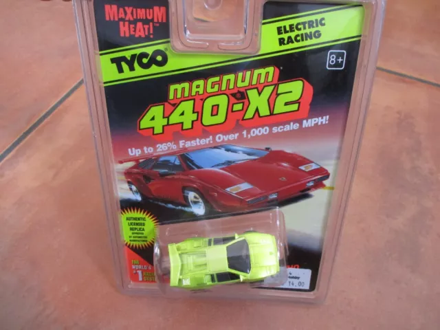 Vintage Tyco Magnum 440-X2 Ho Slot Car Lamborghini Countach Mint Sealed Race Car
