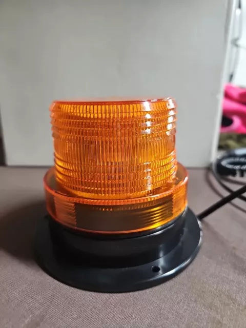 Amber Led Strobe Warning Light  Dual Function  Magnetic Base