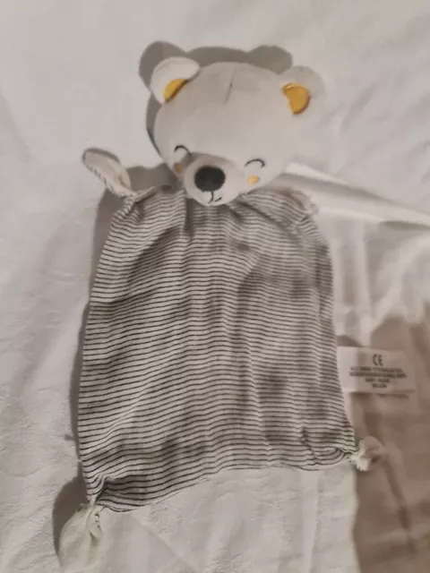 doudou ours lange blanc gris jaune rayure simba toys kiabi état neuf