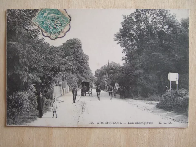 Cpa Argenteuil (95) Les Champioux. Animee. Children's Cycling Stands