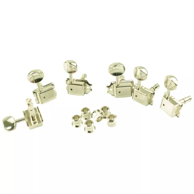 NEW Gotoh 6 In Line Vintage Style Locking TUNERS Tuning Pegs Nickel SD9105MN-MG