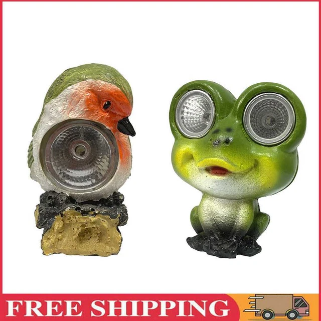Solar LED Lights Figurine Resin Animal Ornament Garden Lamp Lawn Yard Art Decor