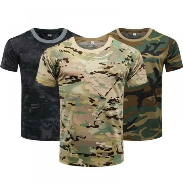 Camouflage Tactical Shirt Short Sleeve Men's Quick Dry Combat T-shirt