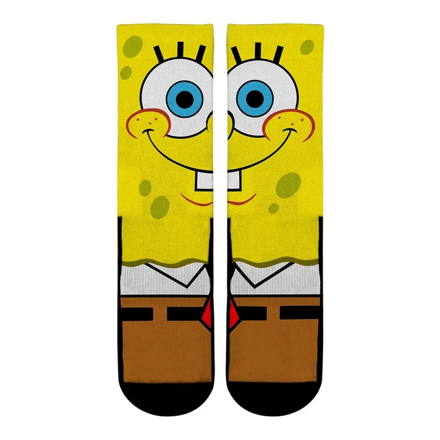 Rock Em Yellow Spongebob Split Face Socks -