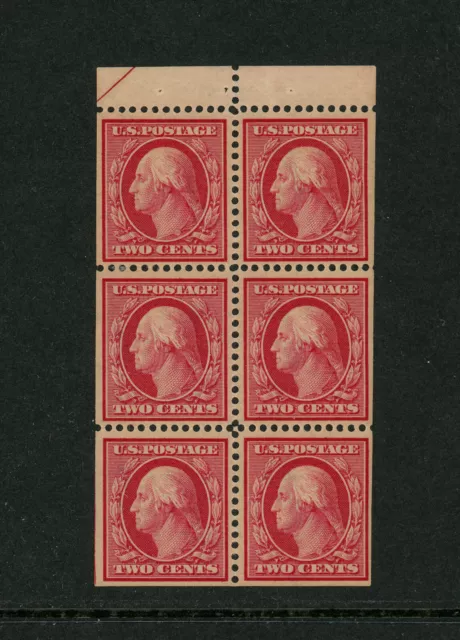 USA Scott # 332A Block of 6 VF OG NH MNH Perf seps US Stamps Cat $240