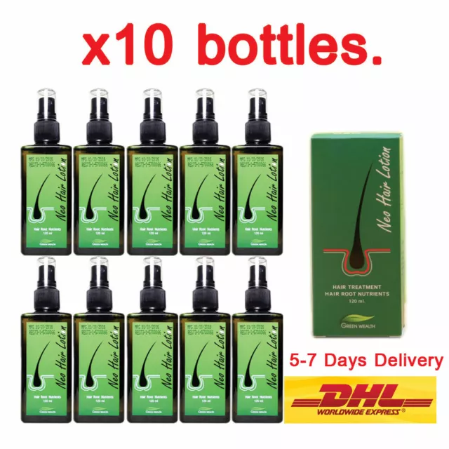 10 Neo Hair Lotion Green Wealth Hair Loss Treatment Hair Growth Authentic 120ml.