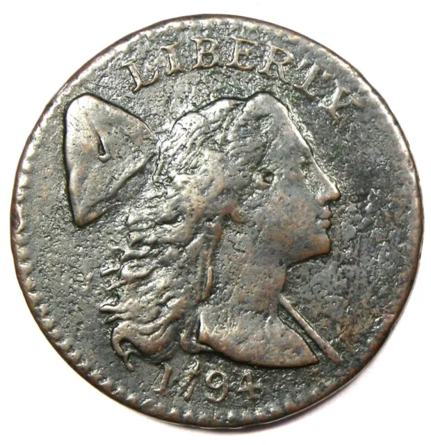 1794 Liberty Cap Large Cent 1C Coin - VF / XF Details - Rare Date!