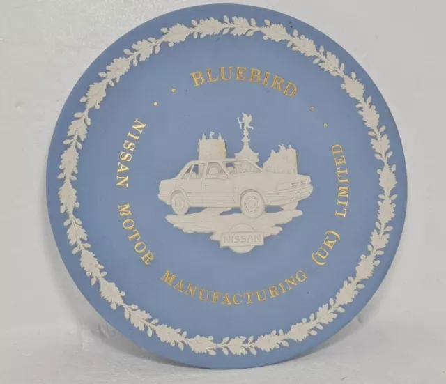 Lovely Rare Wedgwood Jasper Ware 8" Nissan Bluebird Commemorative Plate
