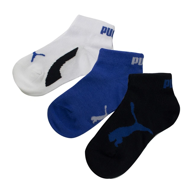 Fodera scarpe da 3 calzini Puma Kids Quarter nero bianco blu 907816 06