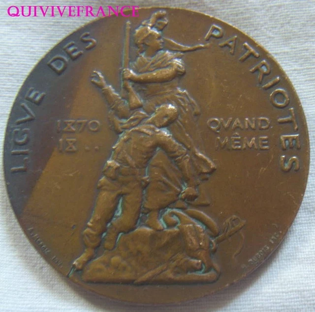 Médaille Patriotique Ligue Des Patriotes Qui Vive ? France - XIXème Siècle - Souviens-toi - Laiton
