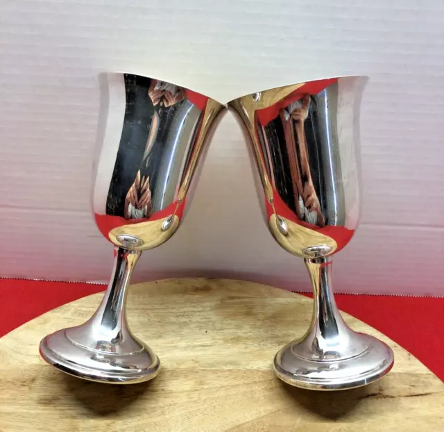 VTG Silver Plated Goblet Wine Glass Webster Wilcox Water Bar Chalice Goblet Cups