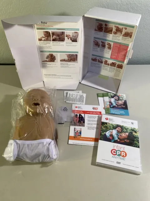 New In Box Infant CPR Anytime AHA Heart Association DVD Training Baby Manikin