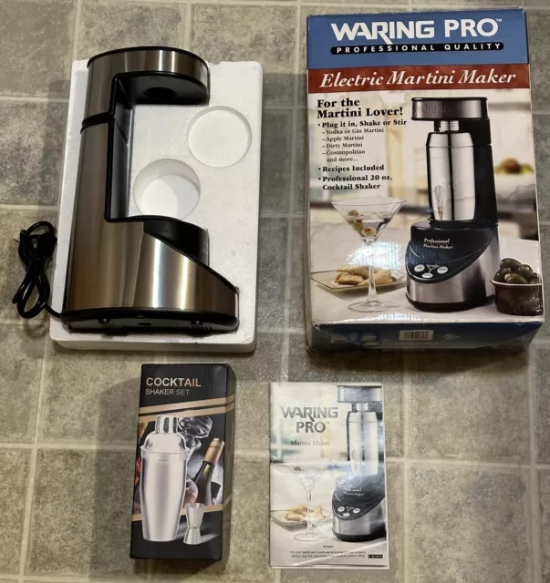 Waring Pro Professional Electric Martini Maker Black & Chrome - Looks New