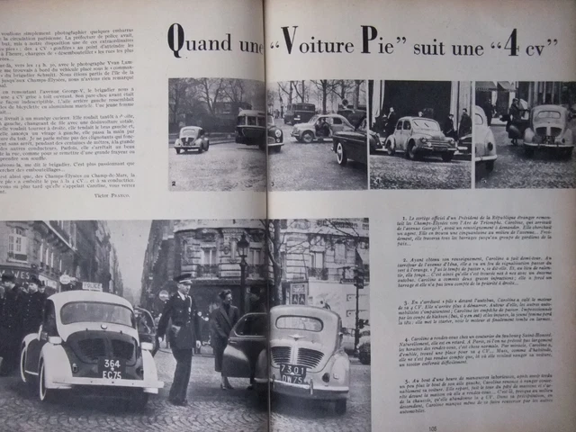 1956 Renault 4 Hp Car Tracked Press Article Pie - 4 Pages