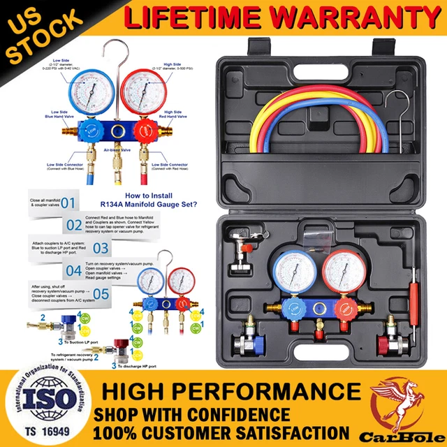 HVAC AIR CONDITIONER Diagnostic kit AC Manifold Gauge Set Auto Service