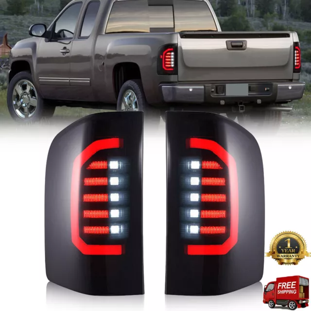 DRL LED Tail Light Fit For Silverado 2014-2018 Turn Signal Rear Light Assembly