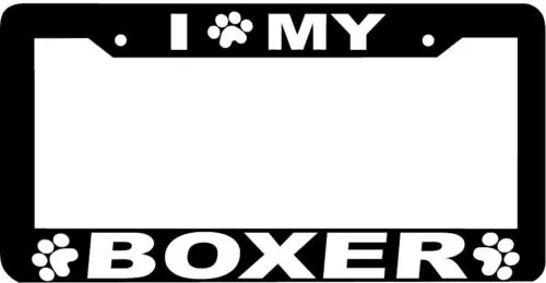 BOXER DOG paw print License Plate Frame