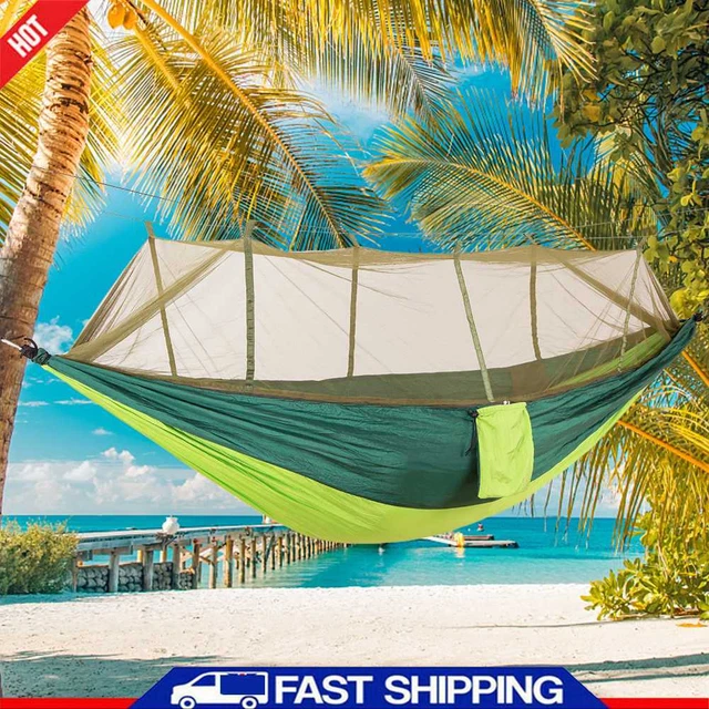 1-2 Person Hammock with Mosquito Net Quick-Drying Hanging Bed for Indoor Outdoor