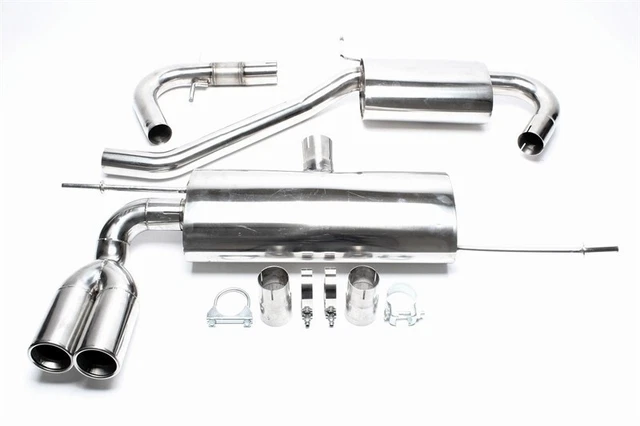 Impianto di scarico 2x76 mm, bordato, VW Golf 5 + Golf 5 Plus 1K, dal 03