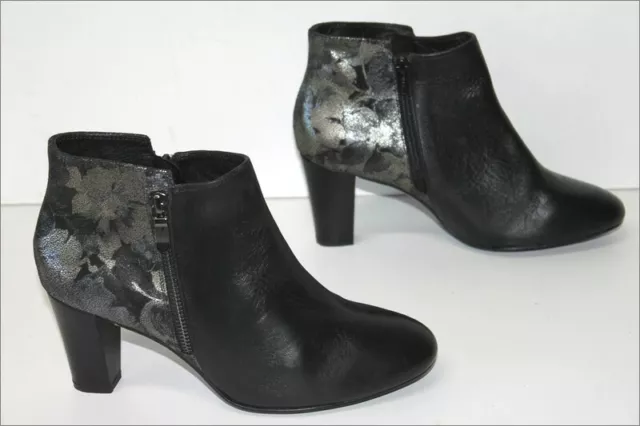ERAM   Bottines Boots Cuir Imprimé Motif Floral Doublées Cuir T 41 TTBE