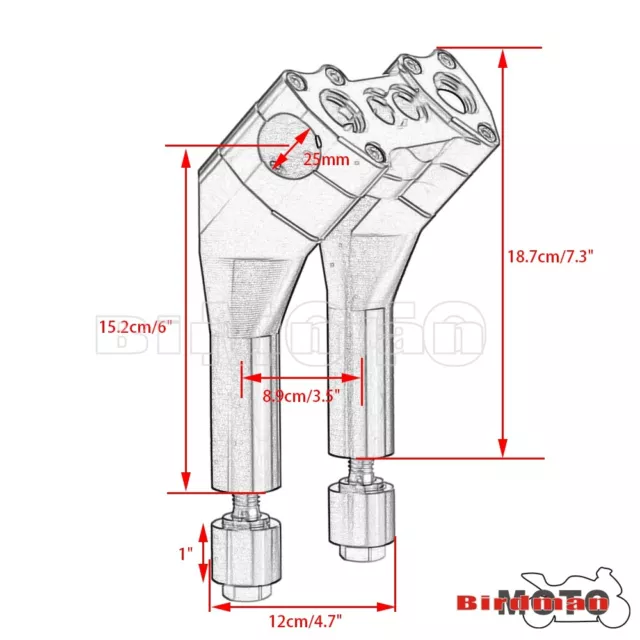 Sollevatore manubrio stile pullback moto 6"" o 7"" per Harley-Davidson 2