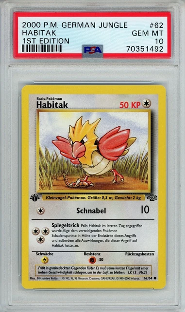 2000 Pokemon German Jungle Habitak 1st Edition #62/64 GEM MINT PSA 10
