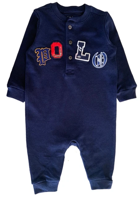 Ex Ralph Lauren baby boys girls mesh long sleeved romper age 0-3 mths (3m)