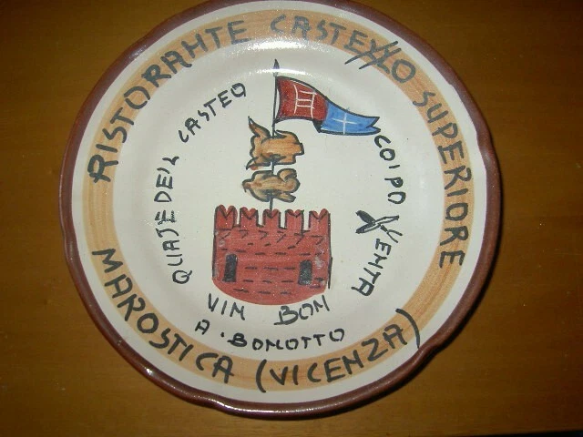 Piatto Buon Ricordo Milano 1978 Ristorante CASTELLO SUPERIORE MAROSTICA