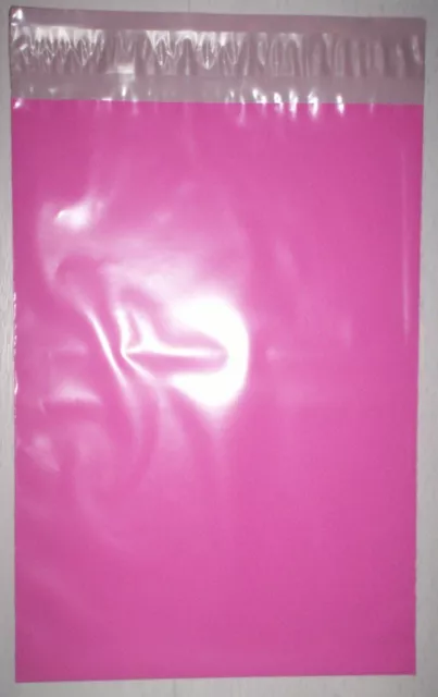 50 STRONG PINK MAILING PACKAGING POSTING POSTAL MAIL BAGS, 250 x 350mm~10" x 14"