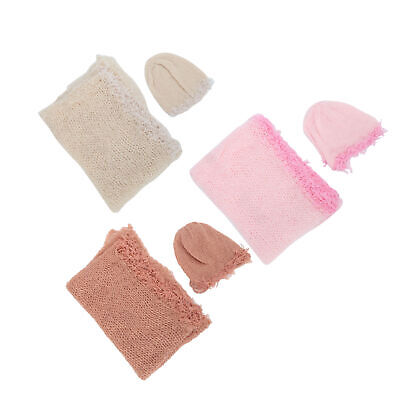 Newborn Baby Girls Boys Mohair Wrap Swaddle Blanket With Hat Photography Props