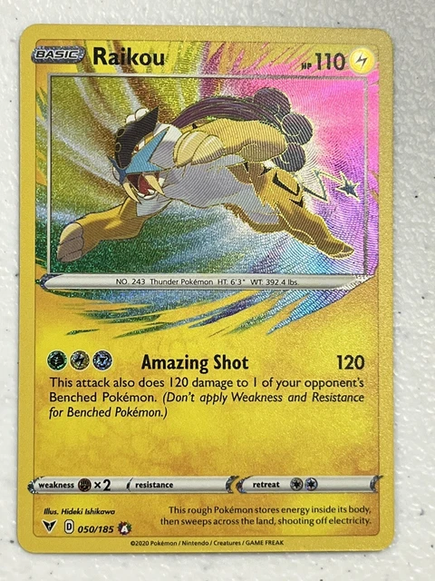 Pokemon Card Vivid Voltage Raikou 050/185 Holo Foil Amazing Rare NM
