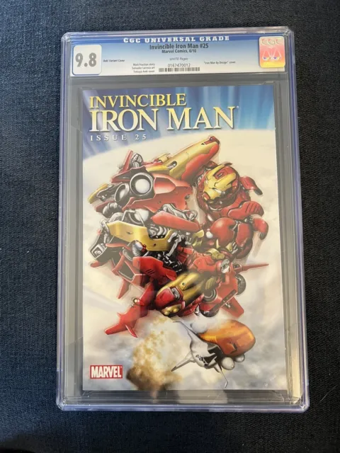 Invincible Iron Man #25 1:15 Variant Aoki Cover CGC 9.8 2010 Cracked Slab