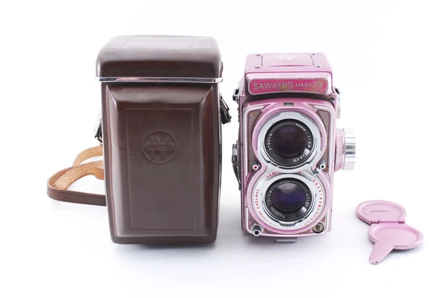 【EXCELENTE+++】 Cámara TLR de Sawyer's Mark iv 4×4 127 mm con lente topcor 6 cm f/2,8 Japón