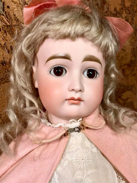 22" Antique German Doll Kestner 14 Early Pouty Bisque Close Mouth Straight Wrist