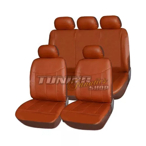 Premium Cuero Artificial Funda de Asiento Coche En Braun Kit para Muchos