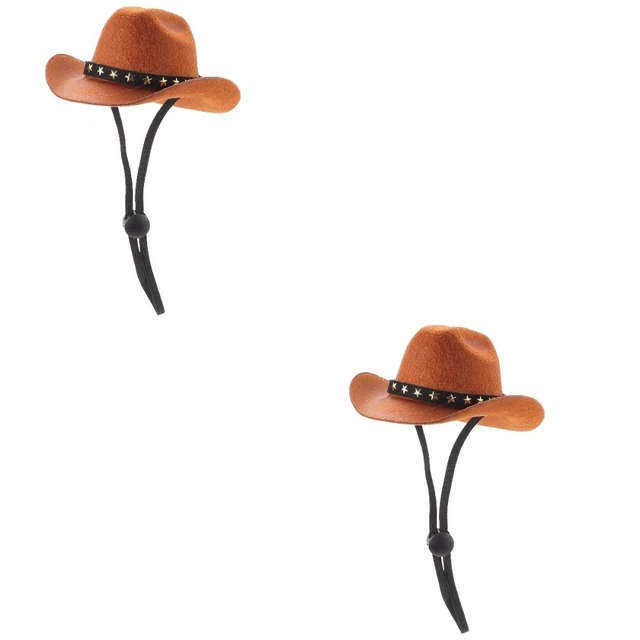 2 Pieces cat cowboy hat Haustier Hund Hut Cowboy-Hut Sommerhut Sternenkostüm Hal
