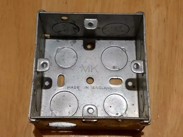 Metal Single Gang Back Boxes for wall sockets. Approx. 75 x 75 x 35 mm