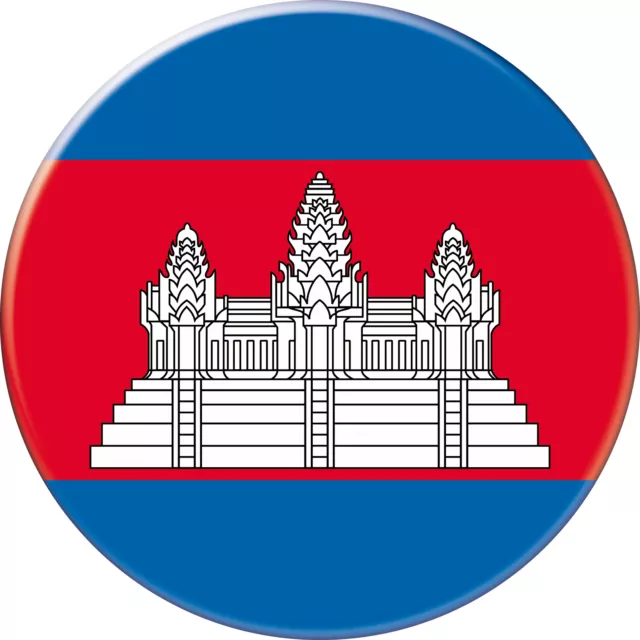 MIROIR DE POCHE Ø56 mm coque style BADGE  Cambodge-Cambodia-Camboya