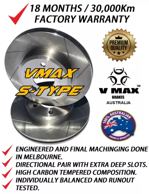 SLOTTED VMAXS fits FORD F350 4WD SRW 1999-2004 FRONT Disc Brake Rotors