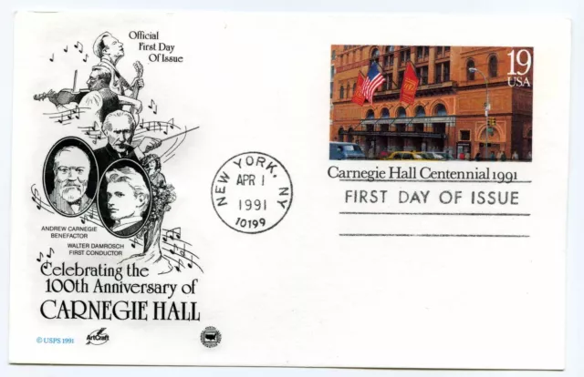 UX154 Carnegie Hall Postal Card ArtCraft, Postal Commemorative Society, FDC