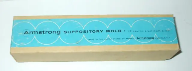 Vintage Armstrong 12 Cavity Aluminum Suppository Mold