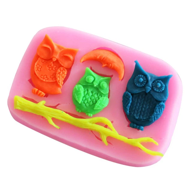 Stampo in silicone gufo caramelle animali cioccolato schiuma budino gelato fondente sapone