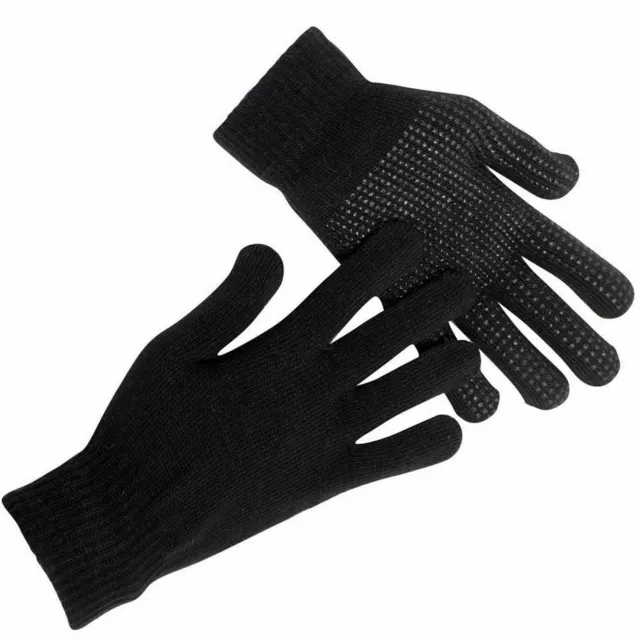 Magic Gloves With Gripper Winter Warm Thermal Black Men's & Ladies 1 & 3 Pairs