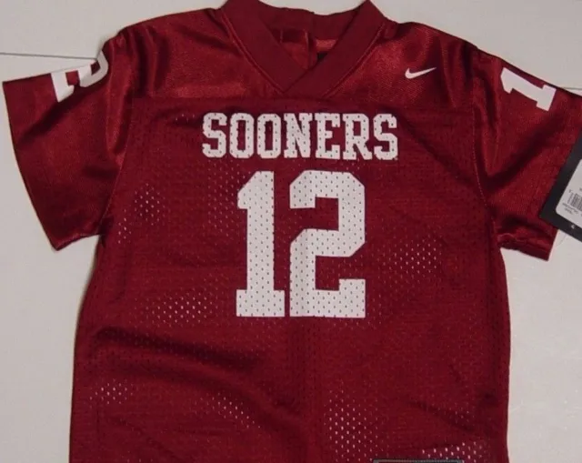 NEW Boys Girls Youth Kids Nike Oklahoma Sooners #12 NCAA OU Football Jersey